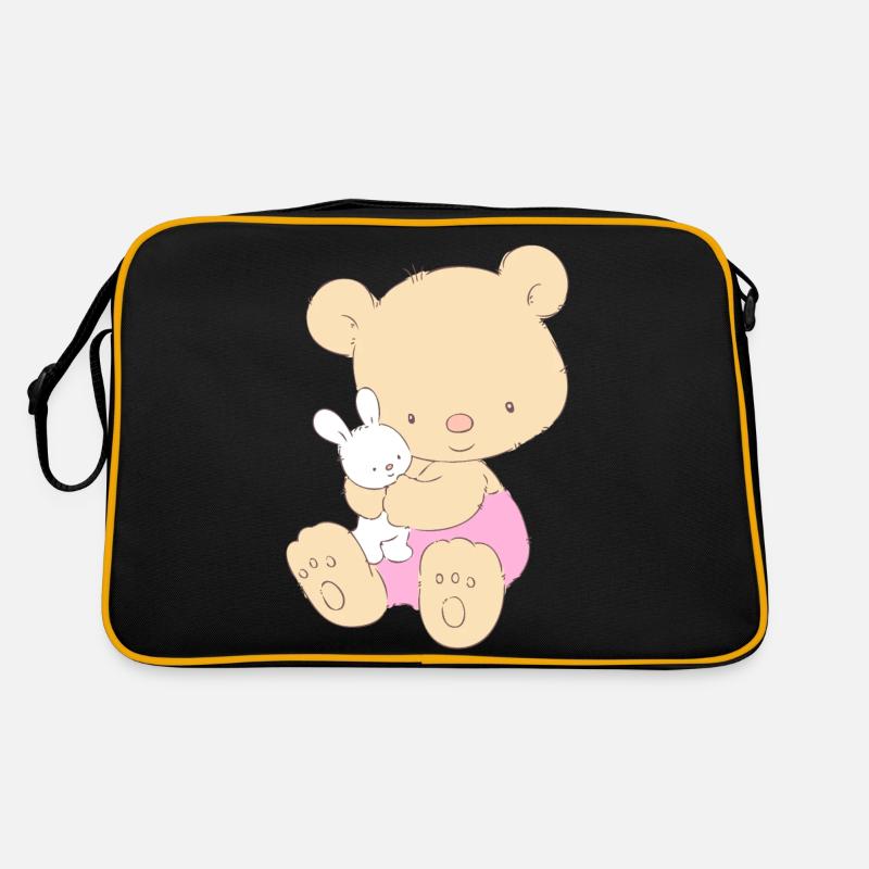 Teddy Bear with Toy Bunny Sac Retro