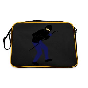 einbrecher - Retro Tasche - Schwarz/Gold - Hinten
