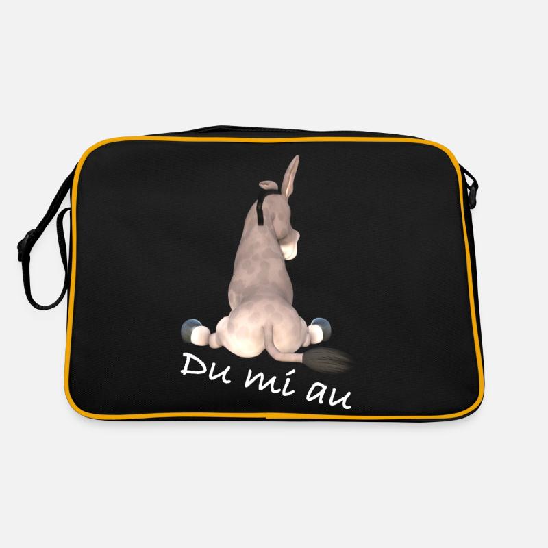 Du mi au, Witzig, Esel, schwäbisch Retro Tasche