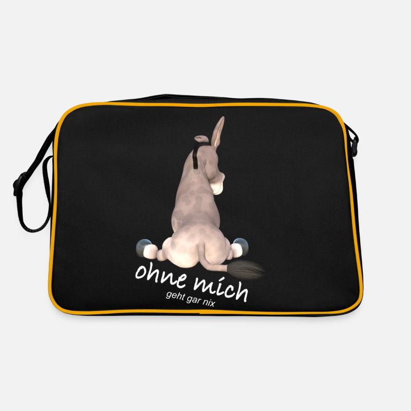 ohne mich geht gar nix, Witzig, Esel Retro Tasche