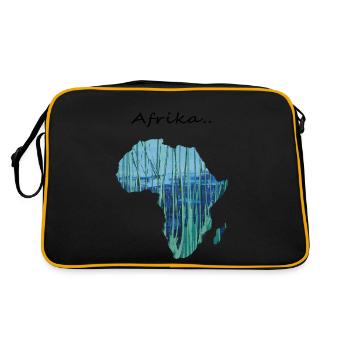 Afrika Art .. - Retro Tasche - Schwarz/Gold - Hinten