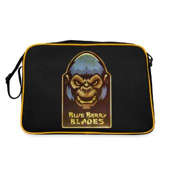 blue berry blades affe robot - Retro Tasche - Schwarz/Gold - Hinten
