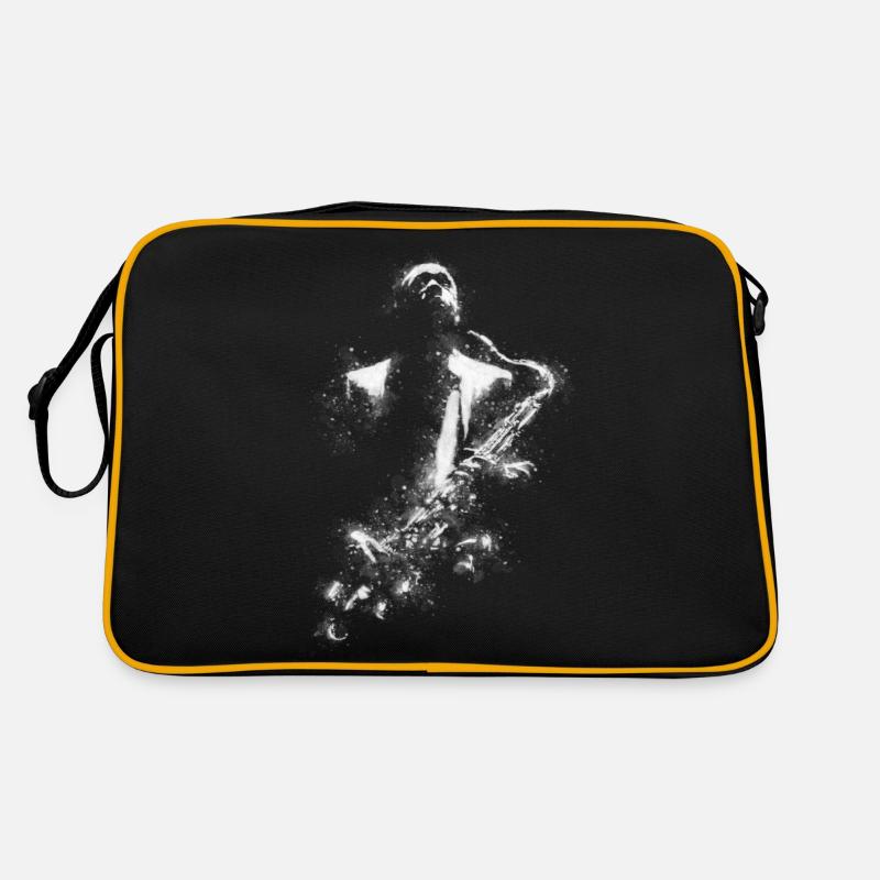 Dessin John Coltrane - Sac Retro - noir/or