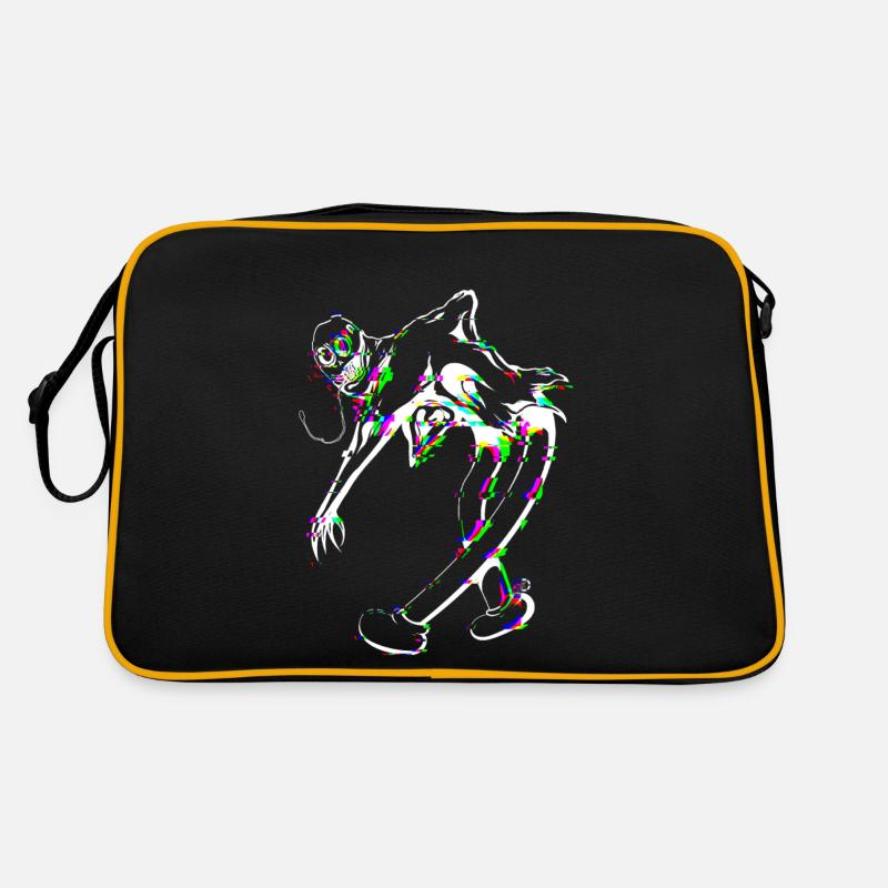 Ondoyance - Ghostemane Blanc (glitch). - Sac Retro - noir/or