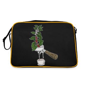 Kaffeepflanzensieb Träger Kaffee Design Barista - Retro Tasche - Schwarz/Gold - Hinten