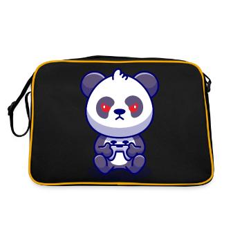 Panda Gaming T-SHIRT - Sac Retro - noir/or - Dos