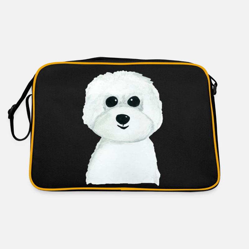 Bichon chien - Sac Retro - noir/or