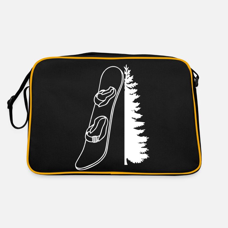 Snowboard Snowboarder Retro Tasche