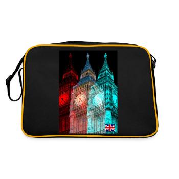London - Retro Tasche - Schwarz/Gold - Hinten