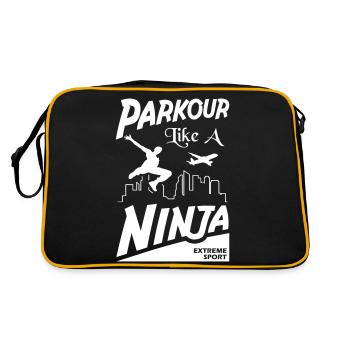 Parkour like a Ninja - Retro Tasche - Schwarz/Gold - Hinten
