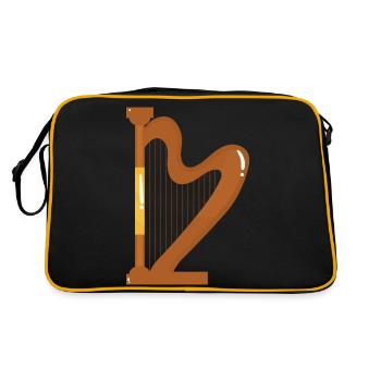 Harfe - Retro Tasche - Schwarz/Gold - Hinten