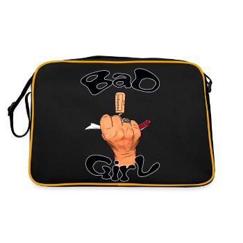 Bad Girl and corkscrew hand - Retro Bag - black/gold - Back