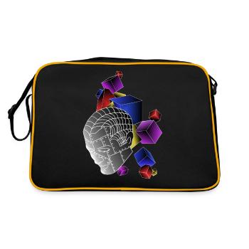 Robots with cubes colorful - Retro Bag - black/gold - Back