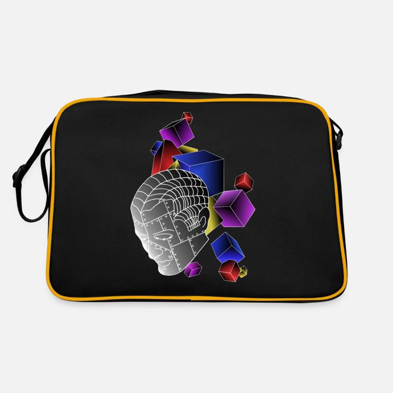 Robots with cubes colorful Retro Bag