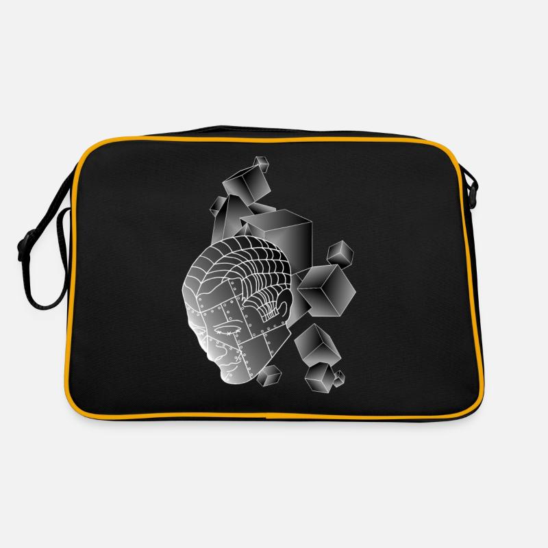 Robot with cube dark grey Retro Bag