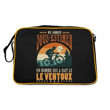 vélo homme asension ventoux humour cycliste velo - Sac Retro - noir/or - Dos