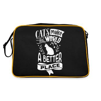 MEILLEUR ENDROIT AU MONDE POUR LES CHATS MIGNON MOTIF DE DICTON DRÔLE - Sac Retro - noir/or - Dos
