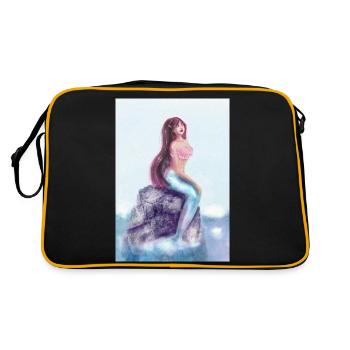 Meerjungfrau - Retro Tasche - Schwarz/Gold - Hinten