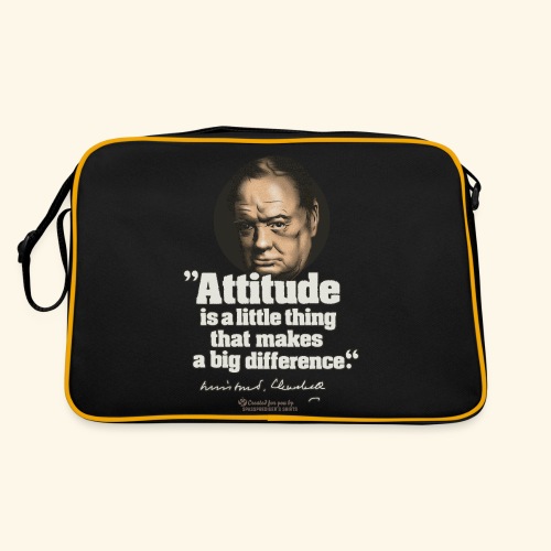 Churchill Zitat über Haltung - Retro Tasche