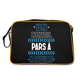 Marseille, humour - Sac Retro - noir/or - Dos