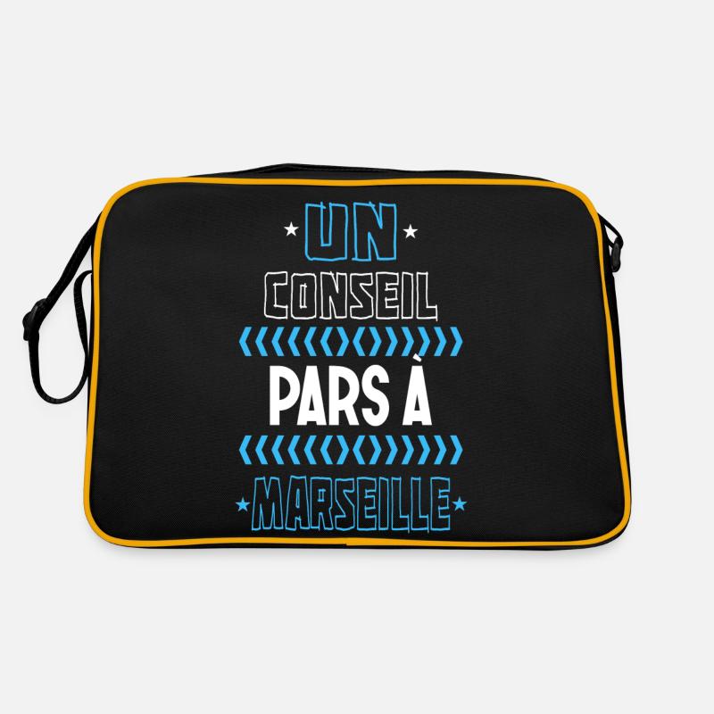 Marseille, humour - Sac Retro - noir/or