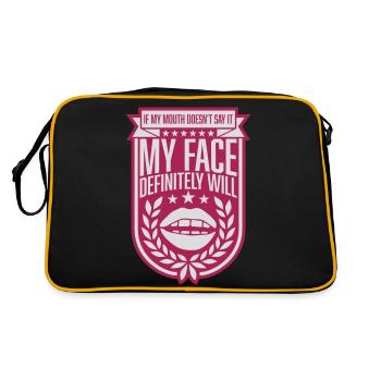 my face definitely will - Retro Tasche - Schwarz/Gold - Hinten