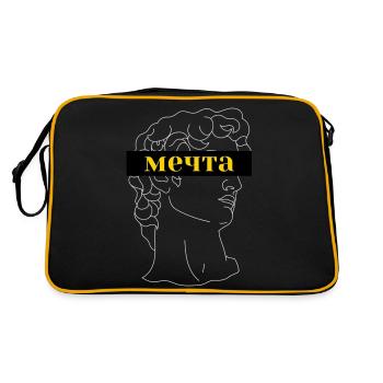 "Traum" Ästhetik - Retro Tasche - Schwarz/Gold - Hinten