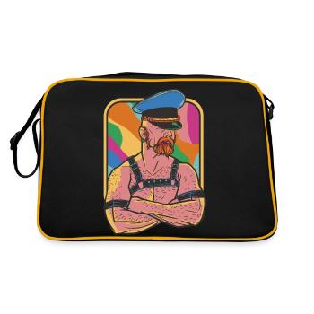 Bärtige Männer in Leder Bärtige Männer in Leder Zi - Retro Tasche - Schwarz/Gold - Hinten