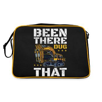 Been There Dug That | Funny Excavator Operator - Retro Tasche - Schwarz/Gold - Hinten