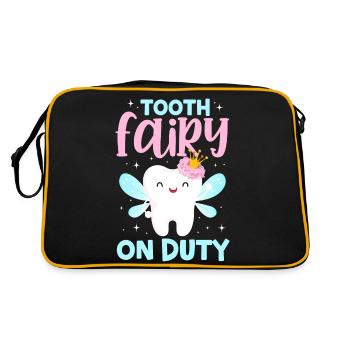 Tooth Fairy On Duty - Dental Practitioner Lover - Retro Bag - black/gold - Back