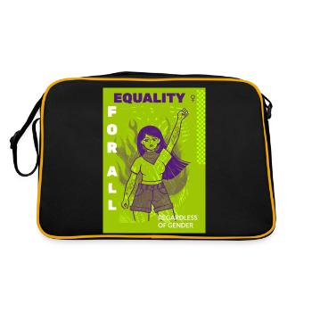 Gleichheit Für Alle Unabhängig Vom Geschlecht - Retro Tasche - Schwarz/Gold - Hinten