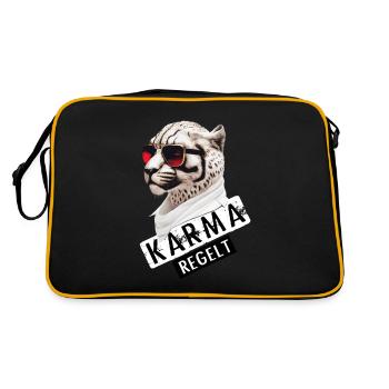 Karma regulates snow tigers - Retro Bag - black/gold - Back
