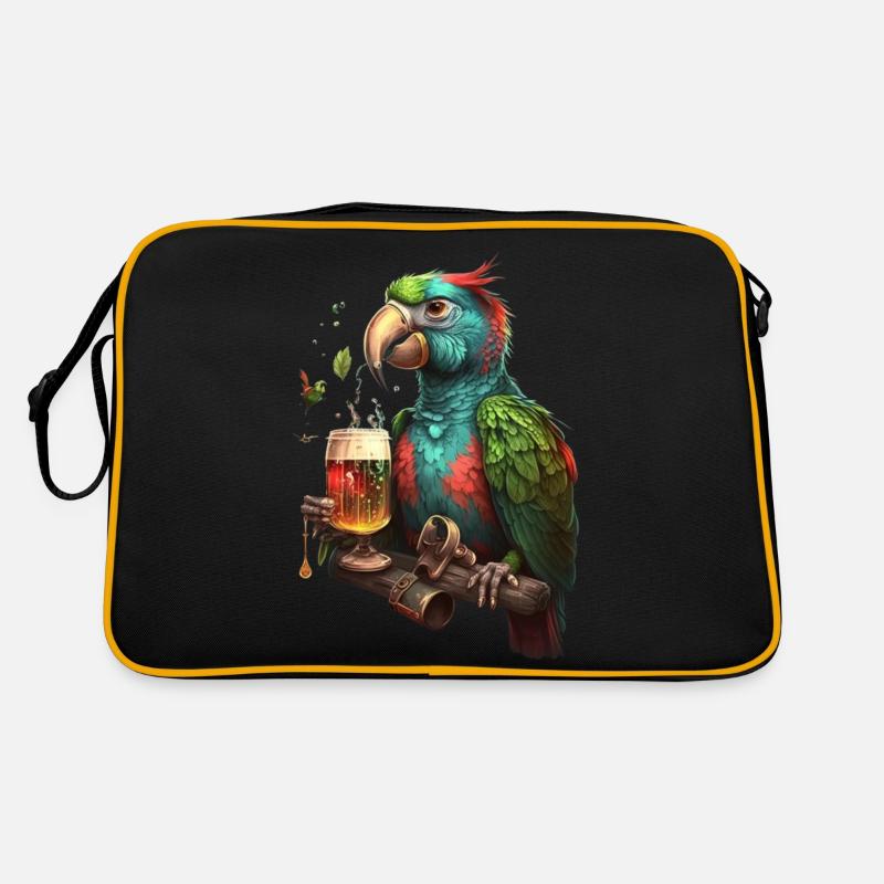 Colorful Beer Parrot Retro Bag
