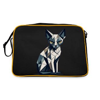 Polygon Siamkatze - Retro Tasche - Schwarz/Gold - Hinten