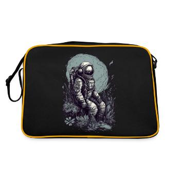 Astronaut with plants on alien worlds - Retro Bag - black/gold - Back