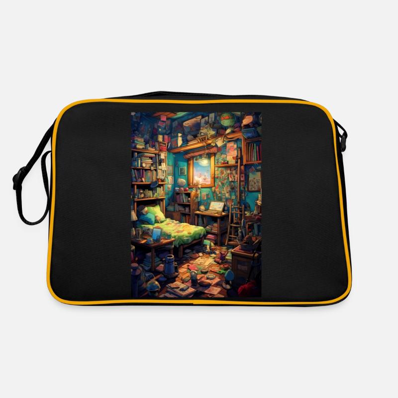 Vintage Kinderzimmer - Retro Tasche - Schwarz/Gold