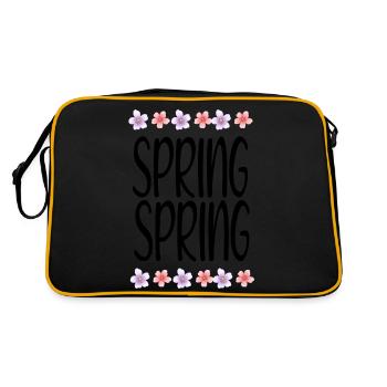 SPRING Words Design avec des fleurs - Sac Retro - noir/or - Dos