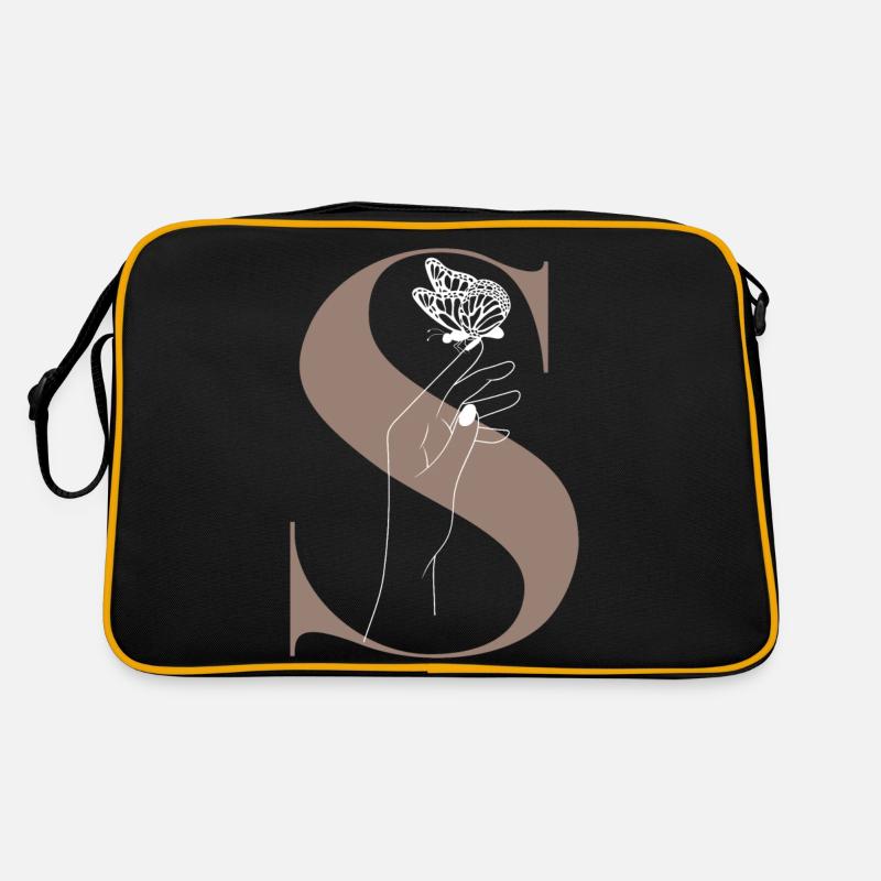 Magischer Schmetterlingsbuchstabe Retro Tasche