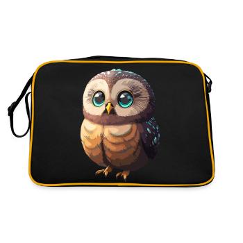 hibou mignon - Sac Retro - noir/or - Dos