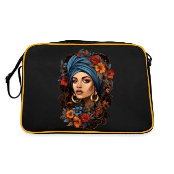 Belle femme noire - Sac Retro - noir/or - Dos