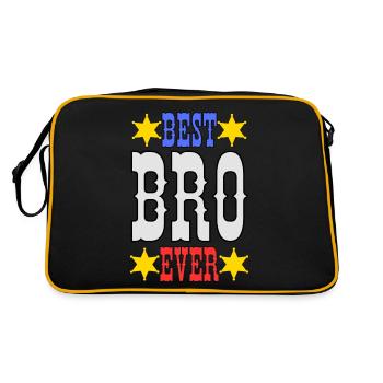 Bester Bruder aller Zeiten - Retro Tasche - Schwarz/Gold - Hinten