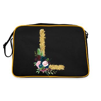 Lettre l gold floral - Sac Retro - noir/or - Dos