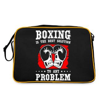 La boxe est la meilleure solution à n’importe quel problème - Sac Retro - noir/or - Dos