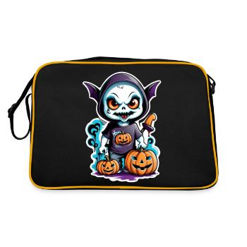 Halloween - Monster with Bat Hat - Retro Bag - black/gold - Back