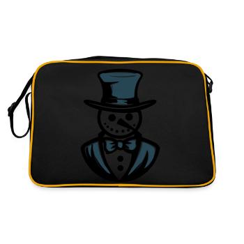 Schneemann Frosty Gentleman - Retro Tasche - Schwarz/Gold - Hinten