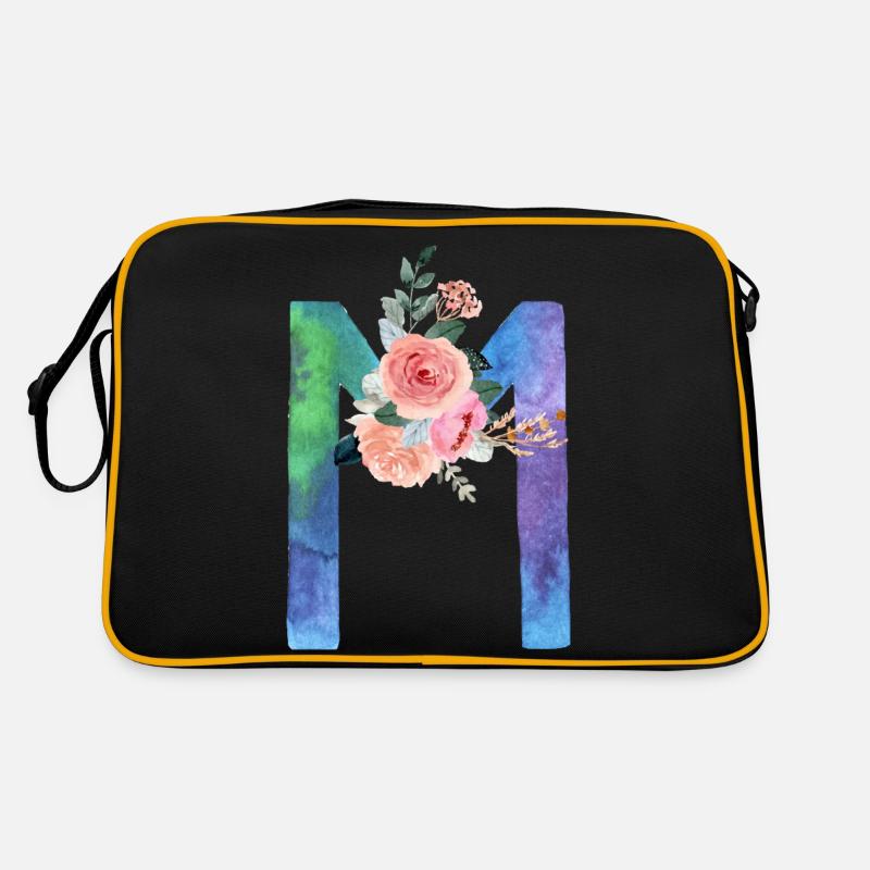 Buchstabe m Aquarell Retro Tasche
