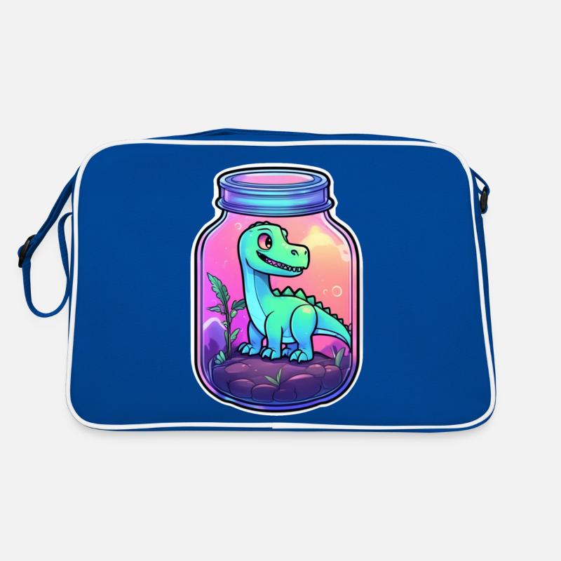 dinosaure dans un pot dessin animé Sac Retro