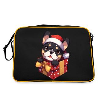 Frenchie Bully dans un paquet cadeau - Sac Retro - noir/or - Dos