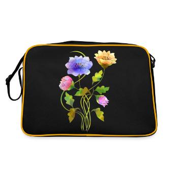 Flowers - Retro Bag - black/gold - Back