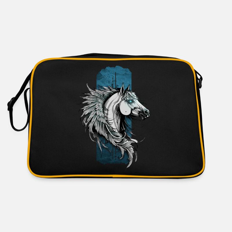 Beauté céleste : Hors à plumes de Pégase aux yeux bleus Sac Retro